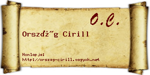 Ország Cirill névjegykártya
